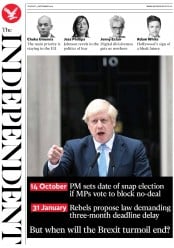 The Independent () Newspaper Front Page for 3 September 2019