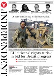 The Independent () Newspaper Front Page for 4 December 2017