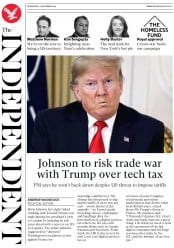 The Independent () Newspaper Front Page for 4 December 2019