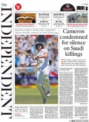 The Independent () Newspaper Front Page for 4 January 2016