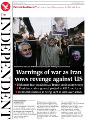 The Independent () Newspaper Front Page for 4 January 2020