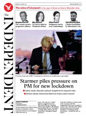 The Independent () Newspaper Front Page for 4 January 2021