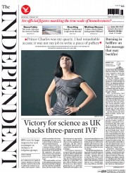 The Independent () Newspaper Front Page for 4 February 2015