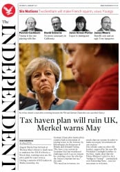 The Independent () Newspaper Front Page for 4 February 2017