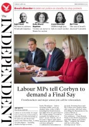 The Independent () Newspaper Front Page for 4 April 2019