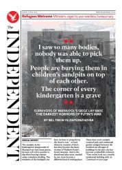The Independent () Newspaper Front Page for 4 April 2022