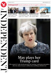 The Independent () Newspaper Front Page for 4 May 2017