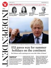 The Independent () Newspaper Front Page for 4 May 2021
