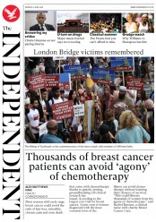The Independent () Newspaper Front Page for 4 June 2018