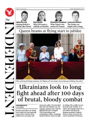 The Independent () Newspaper Front Page for 4 June 2022