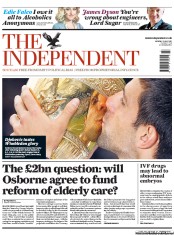The Independent () Newspaper Front Page for 4 July 2011