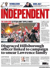 The Independent () Newspaper Front Page for 4 July 2013