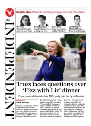 The Independent () Newspaper Front Page for 4 August 2022