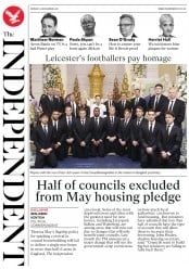 The Independent () Newspaper Front Page for 5 November 2018