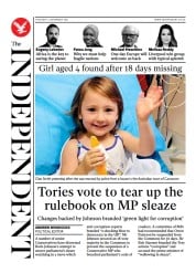 The Independent () Newspaper Front Page for 5 November 2021