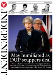 The Independent () Newspaper Front Page for 5 December 2017