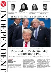 The Independent () Newspaper Front Page for 5 December 2019