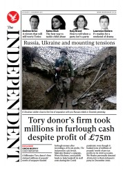 The Independent () Newspaper Front Page for 5 December 2021