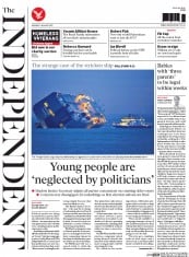 The Independent () Newspaper Front Page for 5 January 2015