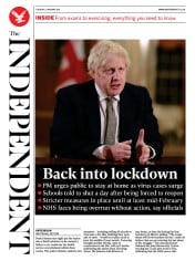 The Independent () Newspaper Front Page for 5 January 2021