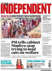 The Independent () Newspaper Front Page for 5 March 2013