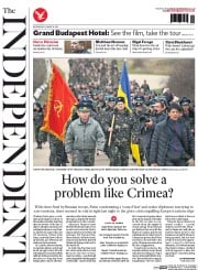 The Independent () Newspaper Front Page for 5 March 2014