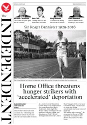 The Independent () Newspaper Front Page for 5 March 2018