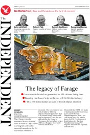 The Independent () Newspaper Front Page for 5 July 2016