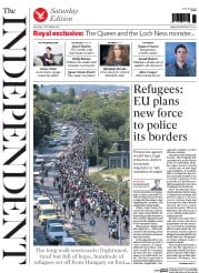 The Independent () Newspaper Front Page for 5 September 2015