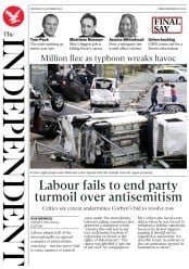 The Independent () Newspaper Front Page for 5 September 2018
