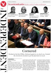 The Independent () Newspaper Front Page for 5 September 2019