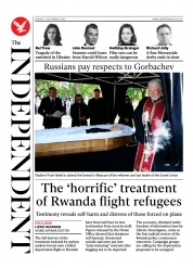 The Independent () Newspaper Front Page for 5 September 2022