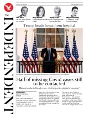 The Independent () Newspaper Front Page for 6 October 2020