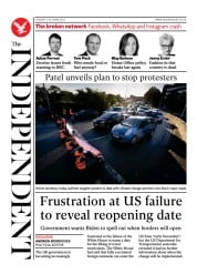 The Independent () Newspaper Front Page for 6 October 2021