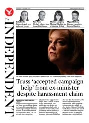 The Independent () Newspaper Front Page for 6 October 2022