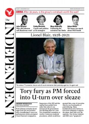 The Independent () Newspaper Front Page for 6 November 2021