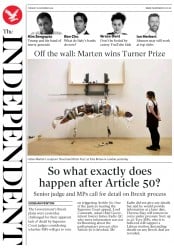 The Independent () Newspaper Front Page for 6 December 2016