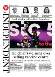 The Independent () Newspaper Front Page for 6 December 2021