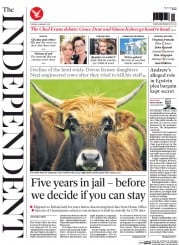The Independent () Newspaper Front Page for 6 January 2015