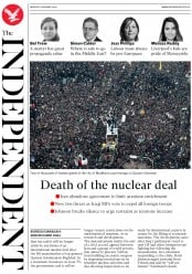 The Independent () Newspaper Front Page for 6 January 2020