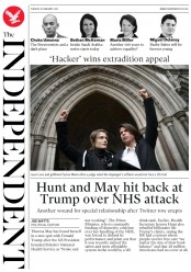 The Independent () Newspaper Front Page for 6 February 2018
