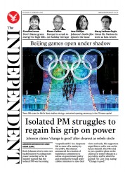The Independent () Newspaper Front Page for 6 February 2022