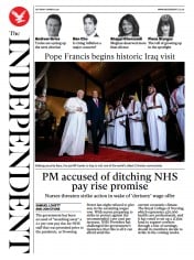 The Independent () Newspaper Front Page for 6 March 2021