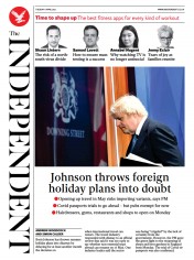 The Independent () Newspaper Front Page for 6 April 2021