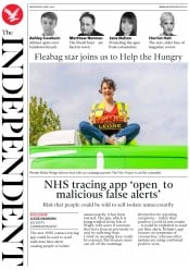 The Independent () Newspaper Front Page for 6 May 2020