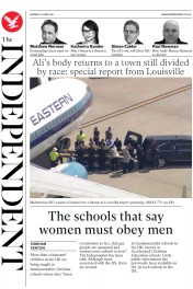 The Independent () Newspaper Front Page for 6 June 2016