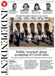 The Independent () Newspaper Front Page for 6 June 2021