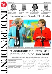 The Independent () Newspaper Front Page for 6 July 2018