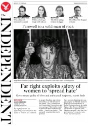 The Independent () Newspaper Front Page for 7 October 2019