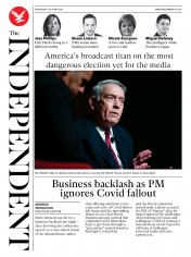 The Independent () Newspaper Front Page for 7 October 2020